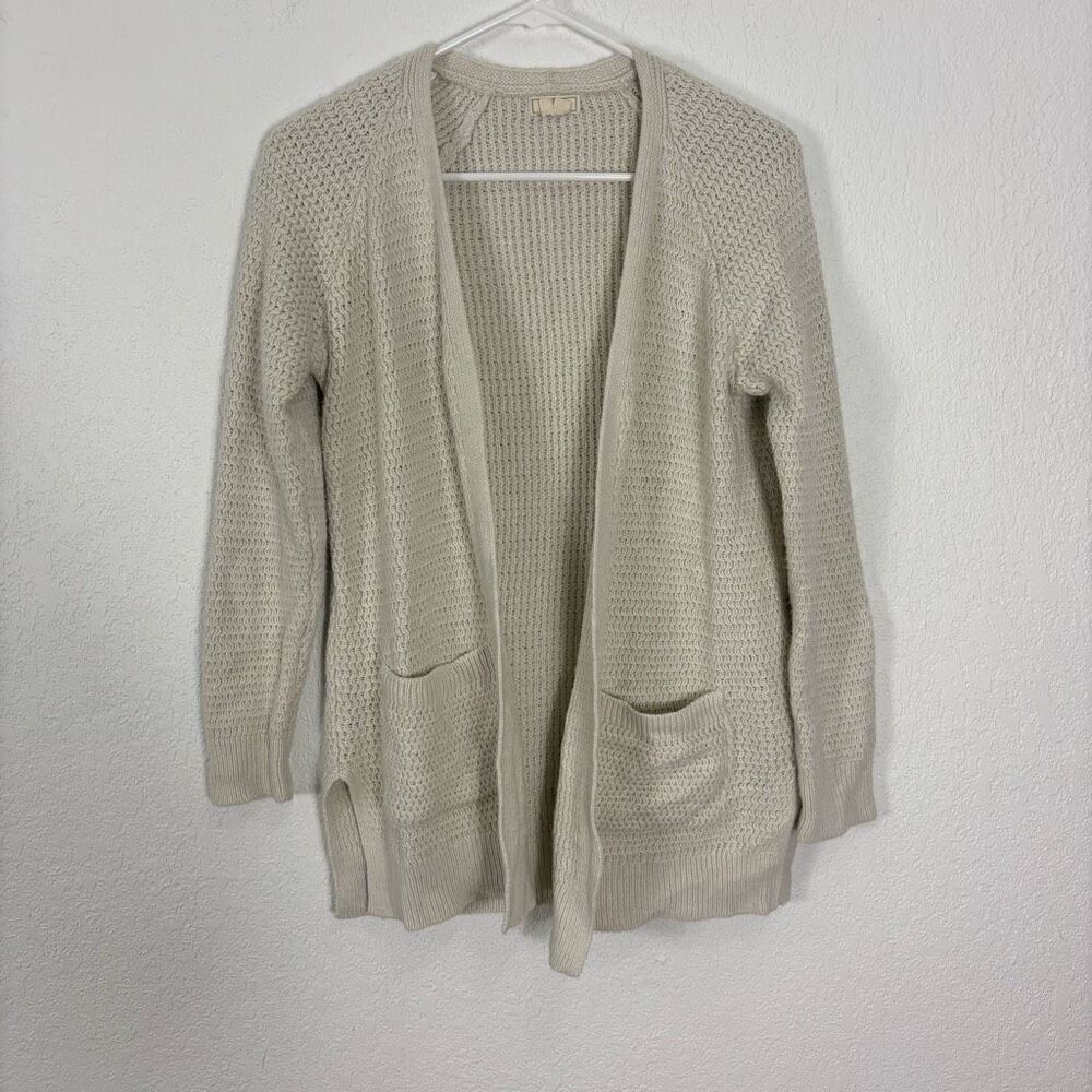 Fat Face‎ Bone Color Knit Open Cardigan Sweater